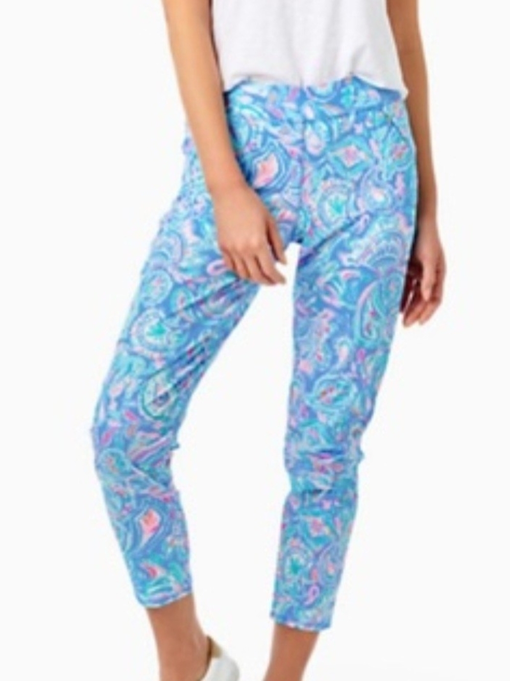Lilly Pulitzer Blue Paisley Print Ankle Pants